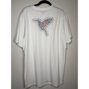 BIRDDOGS White Crewneck T-Shirt Size XL Colorful Logo Preppy New Without Tags